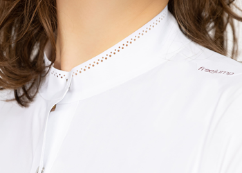 Perforations on collar, placket and sleeves